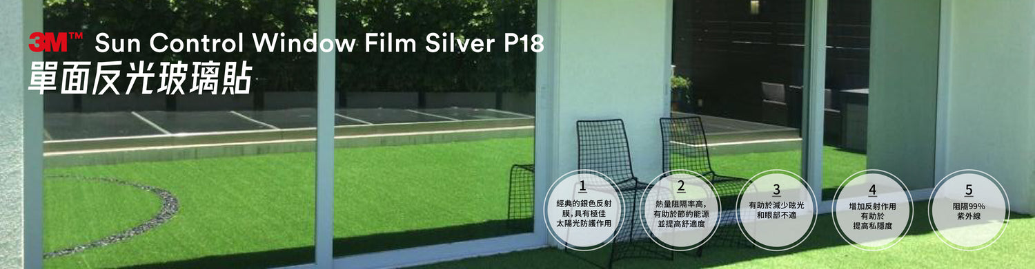 3M Sun Control Window Film Silver P18